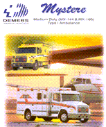 Promotional image featuring multiple views of a Demers ambulance model